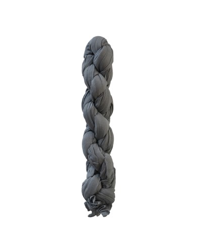 Foulard chèche en coton gris tourterelle tressé - Boutique Toutacoo