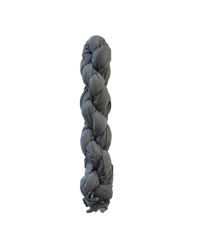 Foulard chèche en coton gris tourterelle tressé - Boutique Toutacoo