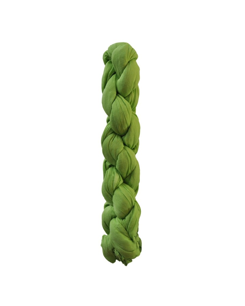 Foulard chèche en coton vert anis tressé - Boutique Toutacoo