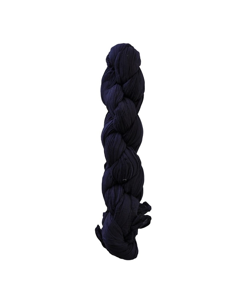 Sciarpa chèche in cotone blu navy intrecciato -  Toutacoo