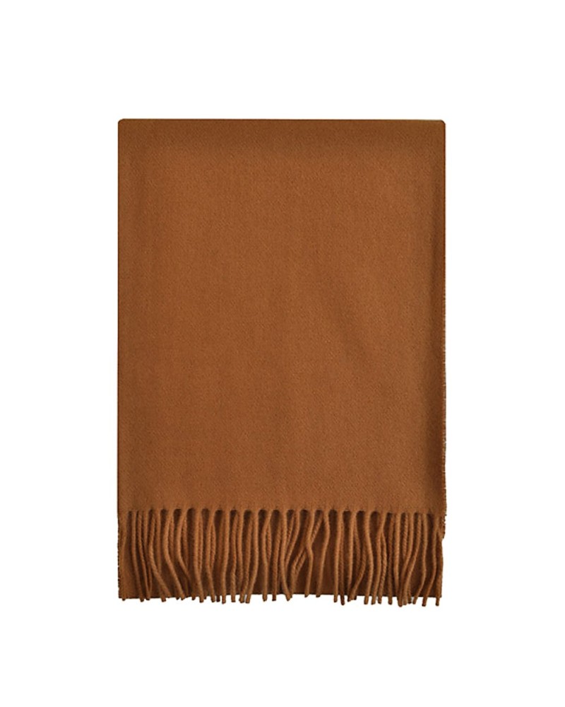 Echarpe cognac Lambswool, Vente d'écharpes en laine, Toutacoo.