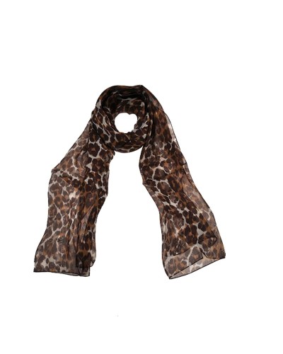 Foulard léopard en soie, Foulard marron - Vente en ligne de foulards - TOUTACOO.
