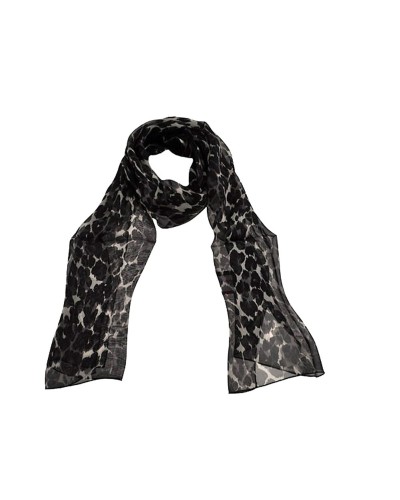 Foulard léopard en soie, Foulard noir - Vente en ligne de foulards - TOUTACOO.