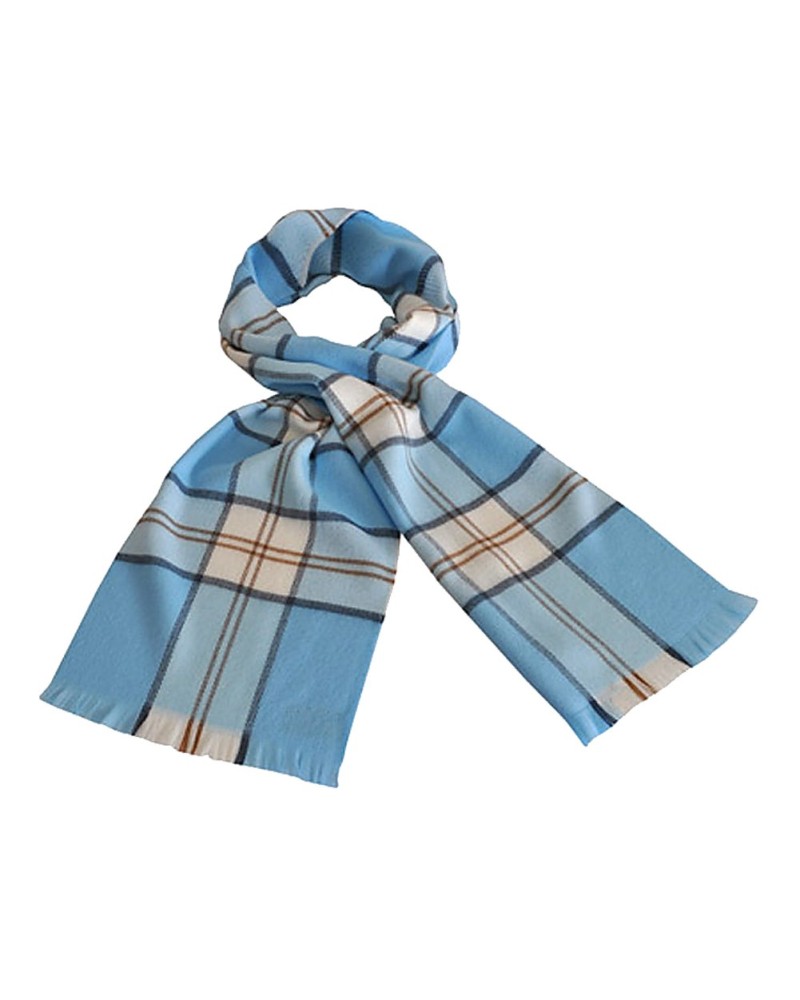 Echarpe écossaise bleu polaire / blanc crème - Toutacoo.