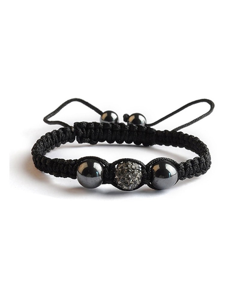 Bracelet Shamballa Black Diamond - 1 perle en strass - Toutacoo.