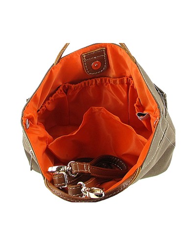 Sac à main Disco taupe, élégant sac taupe pour femme, Toutacoo.