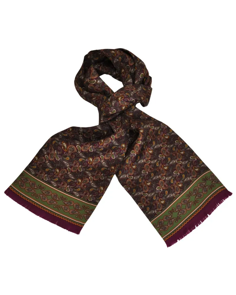 Foulard Carven Dandy Prune Cachemire, foulards en soie homme, Boutique TOUTACOO.