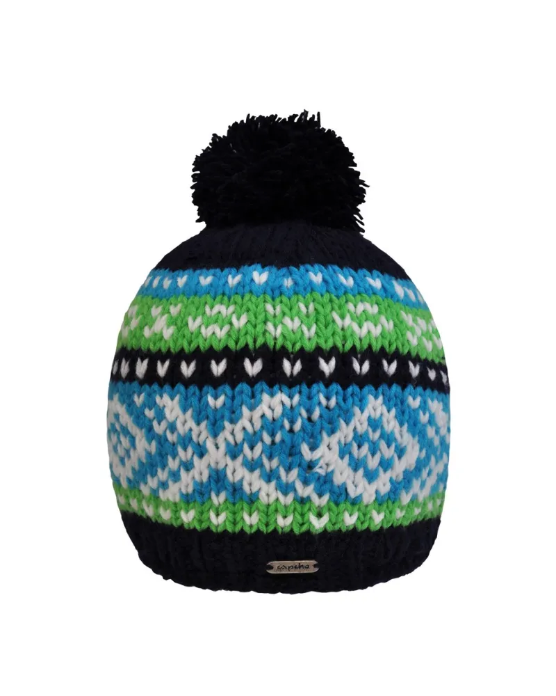 Bonnet Givré Navy Blue - Bonnet à pompon pour l'hiver et le ski - Toutacoo.