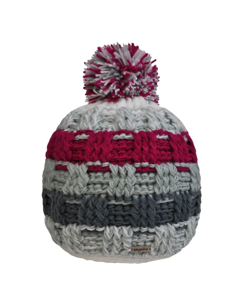 Bonnet Crystal Pink - Bonnet à pompon pour l'hiver et le ski - Toutacoo.