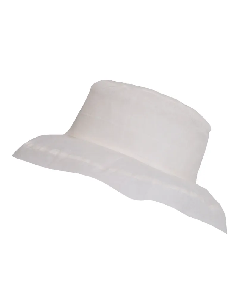 Chapeau organza coton, écru - Vente chapeaux de plage Femme - Toutacoo