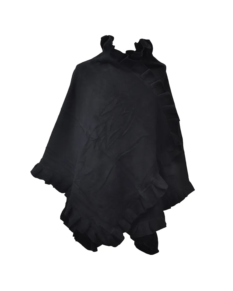 Poncho polar negro, venta de ponchos para mujer, Toutacoo.