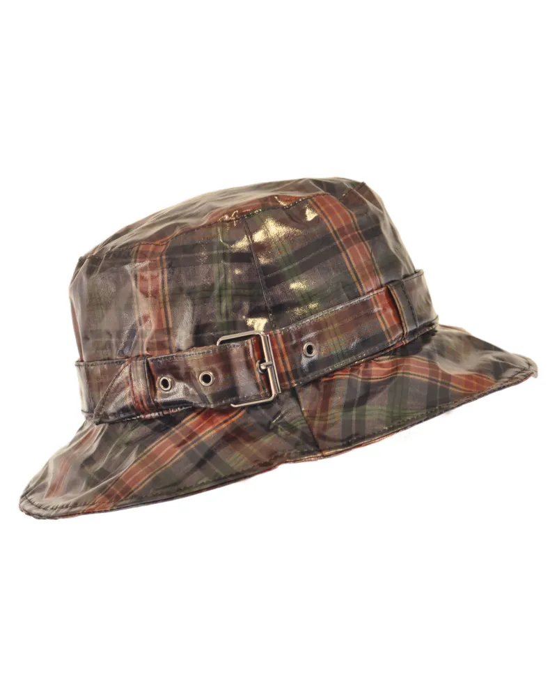 Chapeau de pluie à carreaux- Vente de chapeau imperméable - Toutacoo.