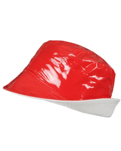 Sombrero de lluvia de vinilo rojo - Venta de sombreros impermeables - Toutacoo.