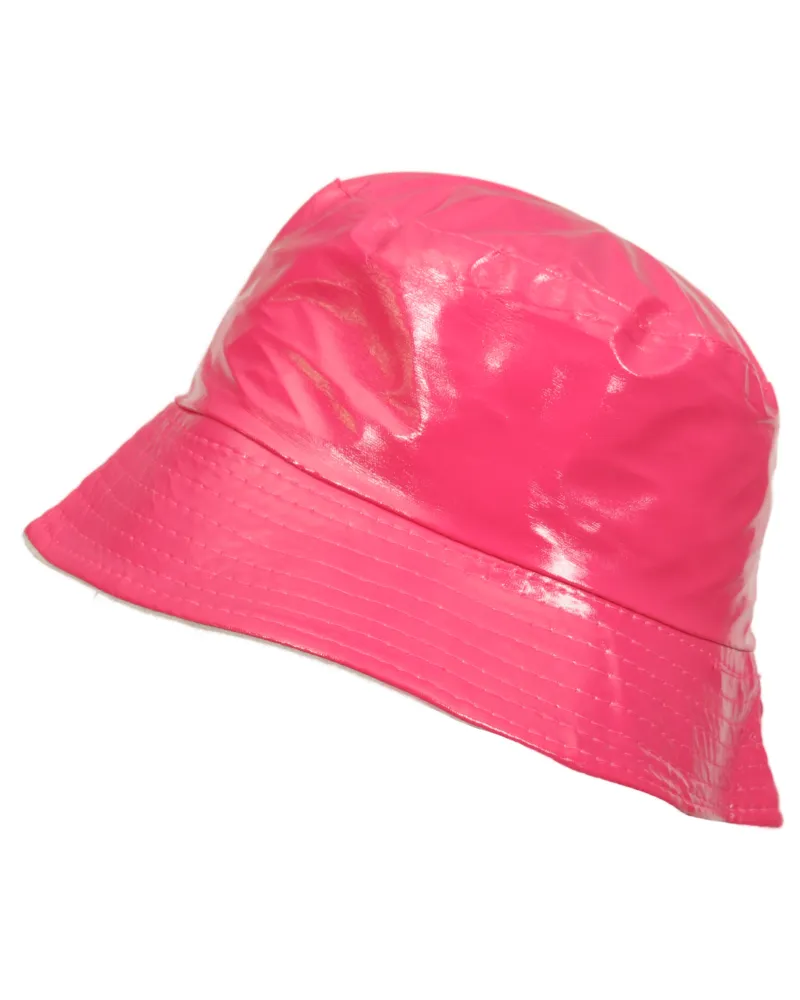 Fuchsia pink vinyl rain hat - Waterproof hat sale - Toutacoo.