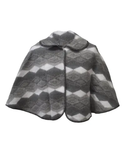 Cape für Damen, grau mit Muster – Toutacoo.