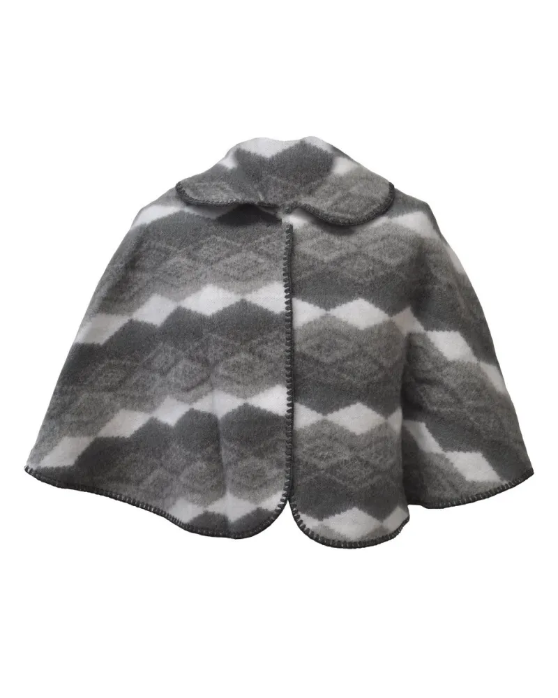 Cape für Damen, grau mit Muster – Toutacoo.