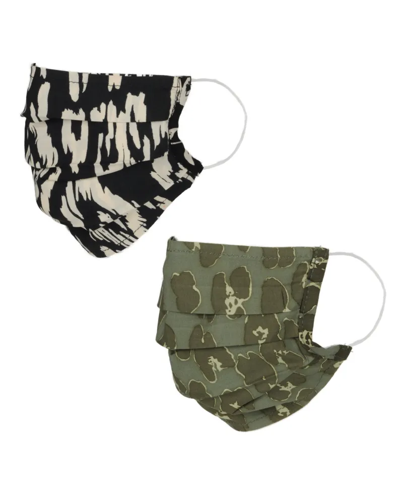 Lot de deux masques en tissu lavable avec poche intégrée