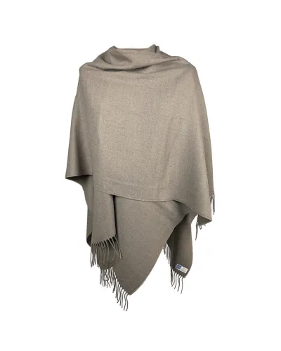 Poncho in Taupe mit Fransen für Damen – Ponchos kaufen – Toutacoo.