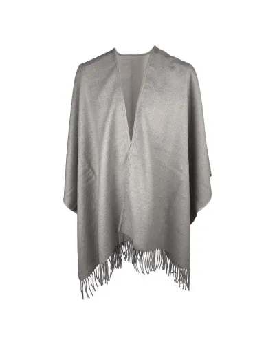Poncho gris topo con flecos para mujer - Comprar ponchos - Toutacoo.