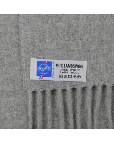 Hellgrauer Schal aus Lammwolle, Verkauf von Wollschals, Toutacoo.