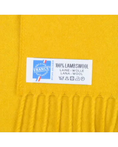 Ockergelber Schal aus Lammwolle, Verkauf von Wollschals, Toutacoo.