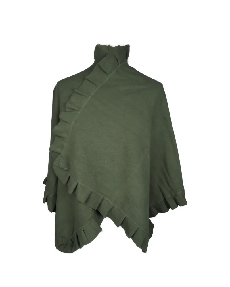 Poncho polar verde, venta de ponchos para mujer, Toutacoo.