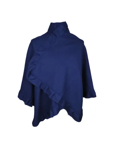 Blauer Fleece-Poncho, Verkauf von Damenponchos, Toutacoo.