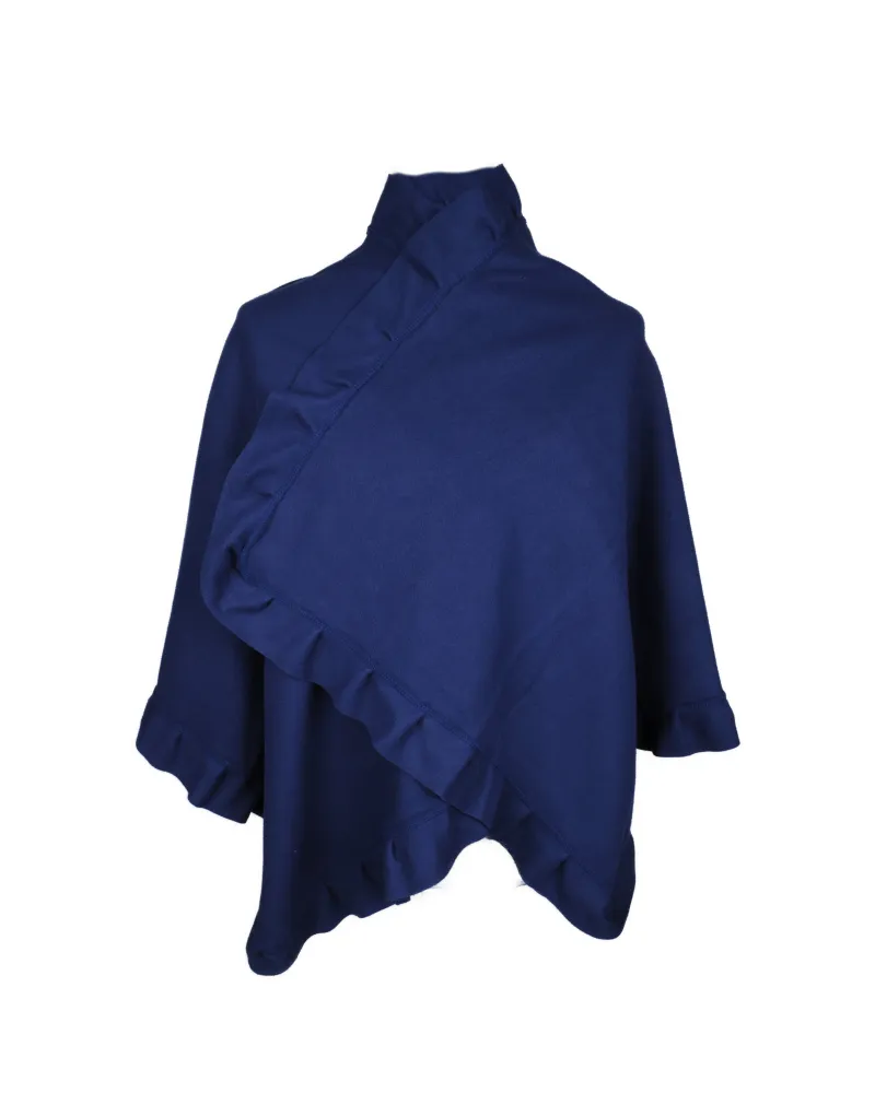 Blauer Fleece-Poncho, Verkauf von Damenponchos, Toutacoo.