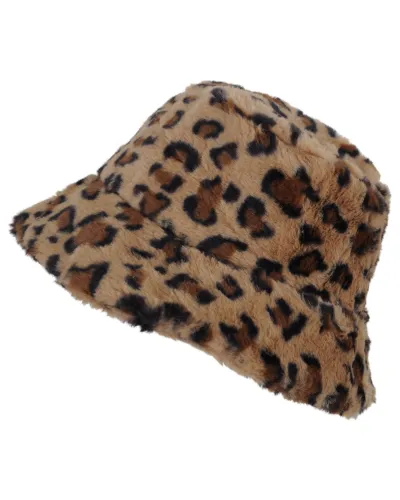 Chapeau cloche léopard fourrure- Vente de chapeau imperméable - Toutacoo.