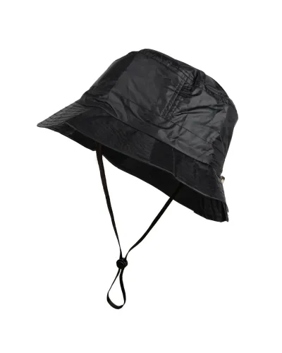 Chapeau de pluie, Bob imperméable noir réglable avec jugulaire - Vente de bob imperméable - Toutacoo.