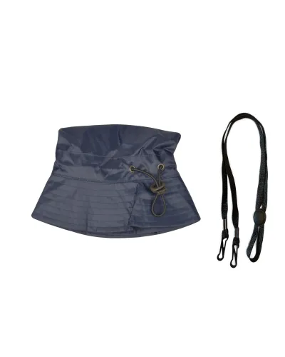 Verstellbarer blauer Regenhut mit Kinnriemen – Verkauf von wasserdichten Regenhüten – Toutacoo.