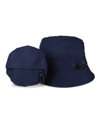 Blauer Hut, zusammenfaltbar in integrierter Tasche – Toutacoo.