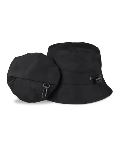 Cappello estivo nero ripiegabile nella sua tasca integrata - Toutacoo.
