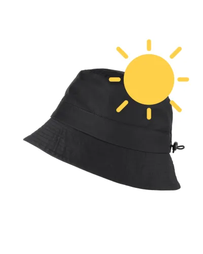 Schwarzer Sommerhut, zusammenfaltbar in integrierter Tasche – Toutacoo.