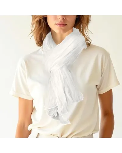 White braided cotton scarf - Toutacoo