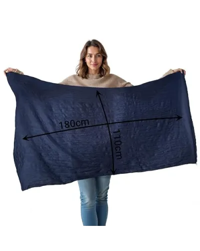 Sciarpa chèche in cotone blu navy intrecciato -  Toutacoo