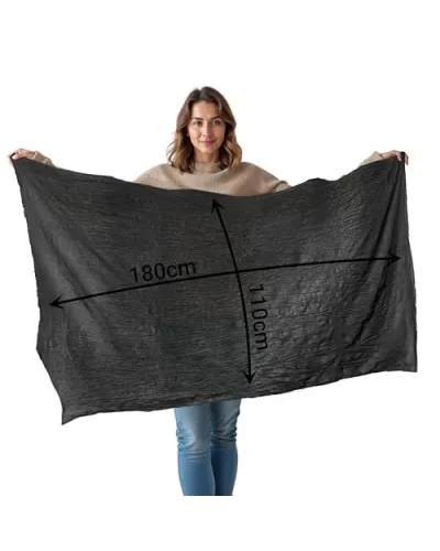 Deep black cotton scarf - Toutacoo Boutique