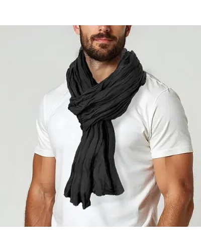 Deep black cotton scarf - Toutacoo Boutique