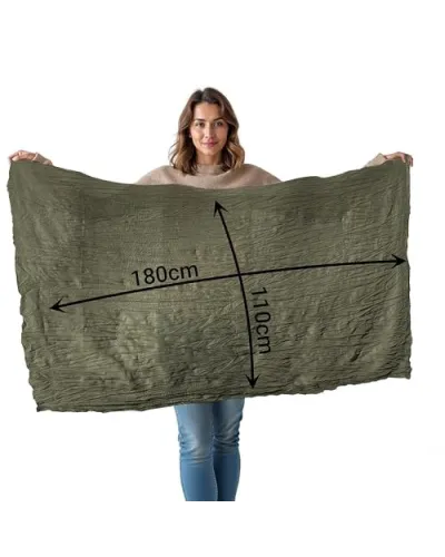 Sciarpa in cotone kaki intrecciato - Boutique Toutacoo