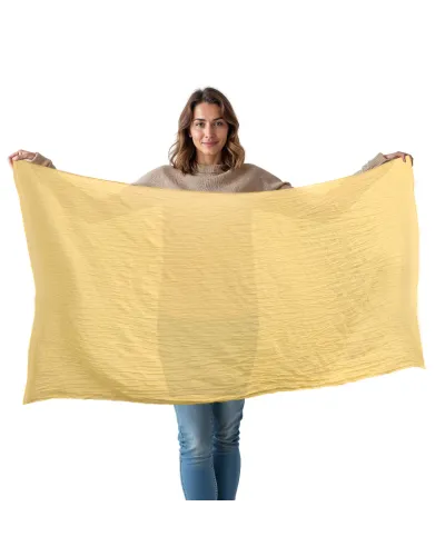 Geflochtener Sommer-Halstuch aus gelber Baumwolle – Boutique Toutacoo