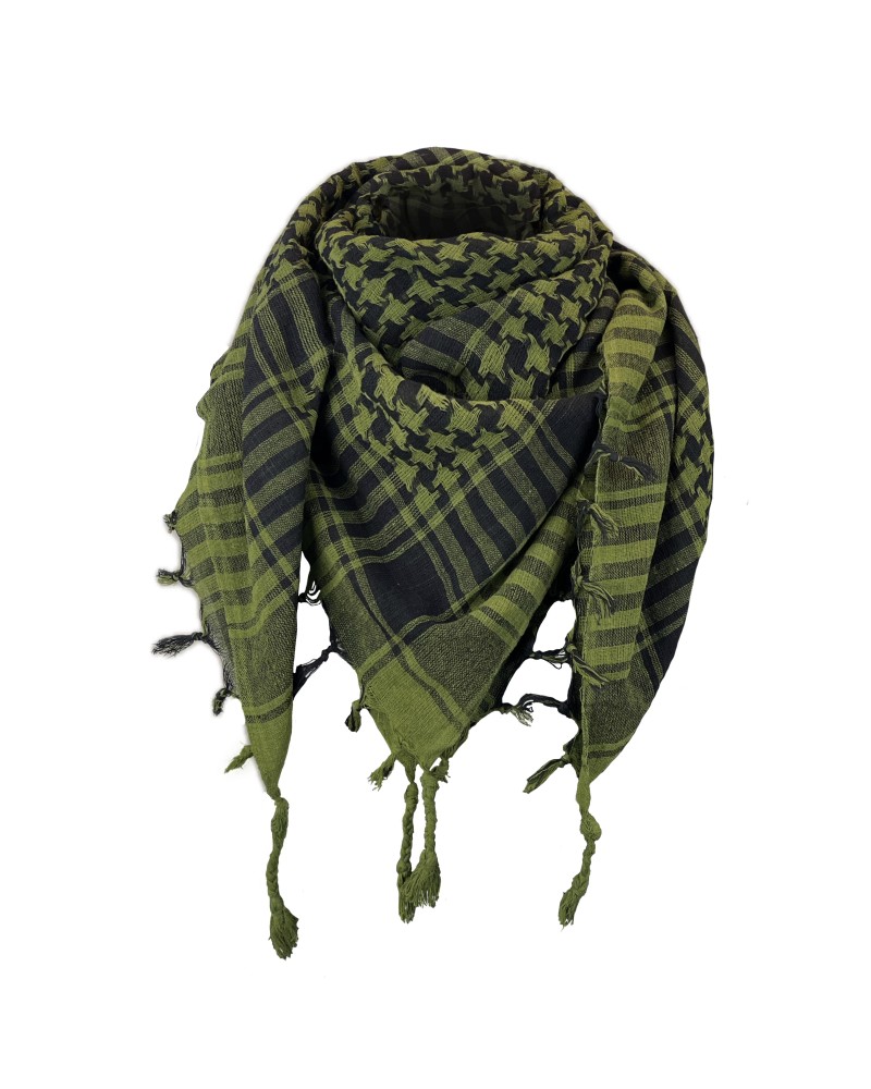 Keffieh noir / kaki en coton, foulard palestinien, Toutacoo.