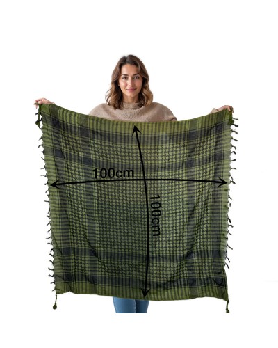 Keffieh noir / kaki en coton, foulard palestinien, Toutacoo.