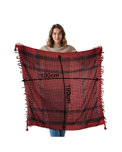 Keffieh noir / rouge en coton, foulard palestinien, Toutacoo.