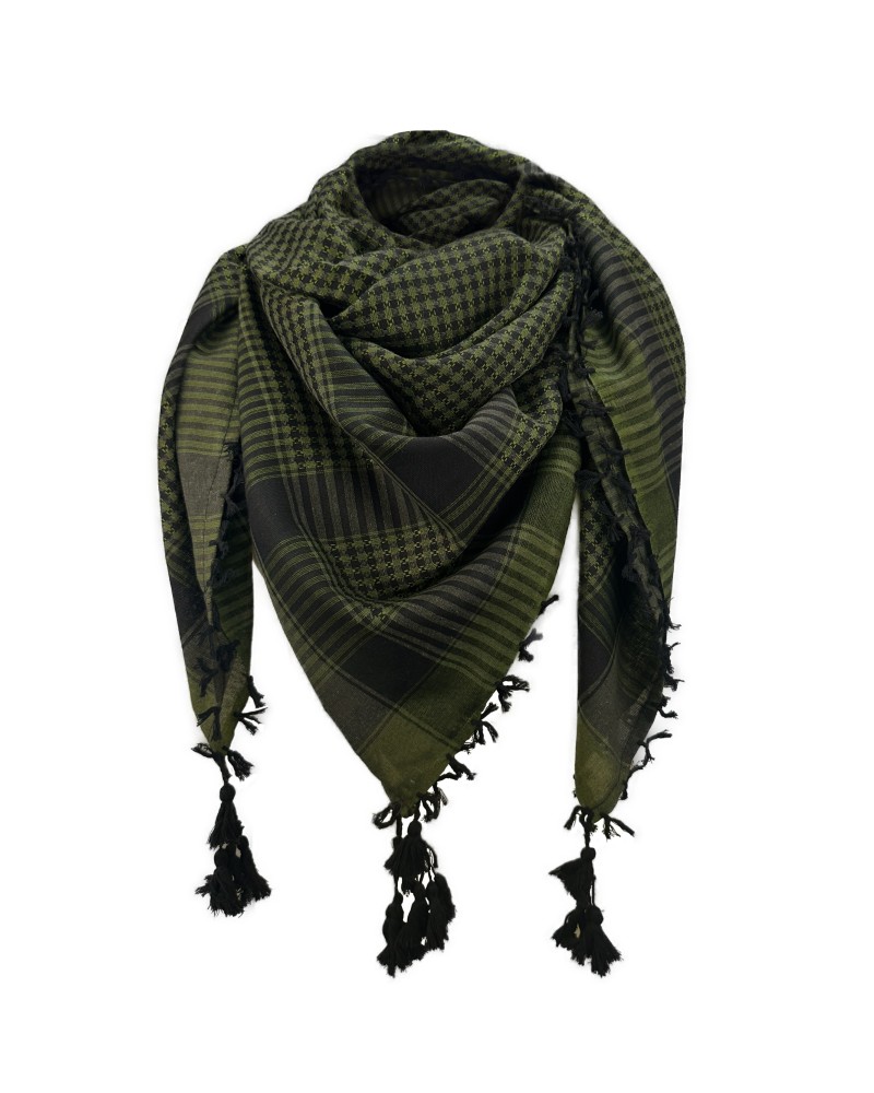 Keffieh noir et kaki en coton, foulard palestinien, Toutacoo.