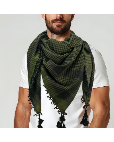 Keffieh noir et kaki en coton, foulard palestinien, Toutacoo.